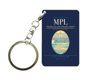 Thumbnail for Montpellier–Méditerranée Airport (MPL) design on navy blue key chain