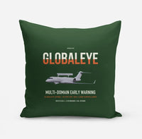 Thumbnail for Saab GlobalEye design on dark green pillow