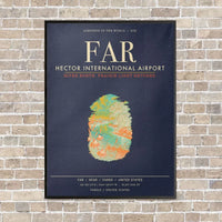 Thumbnail for Hector International Airport FAR vertical canvas print - framed - navy blue background