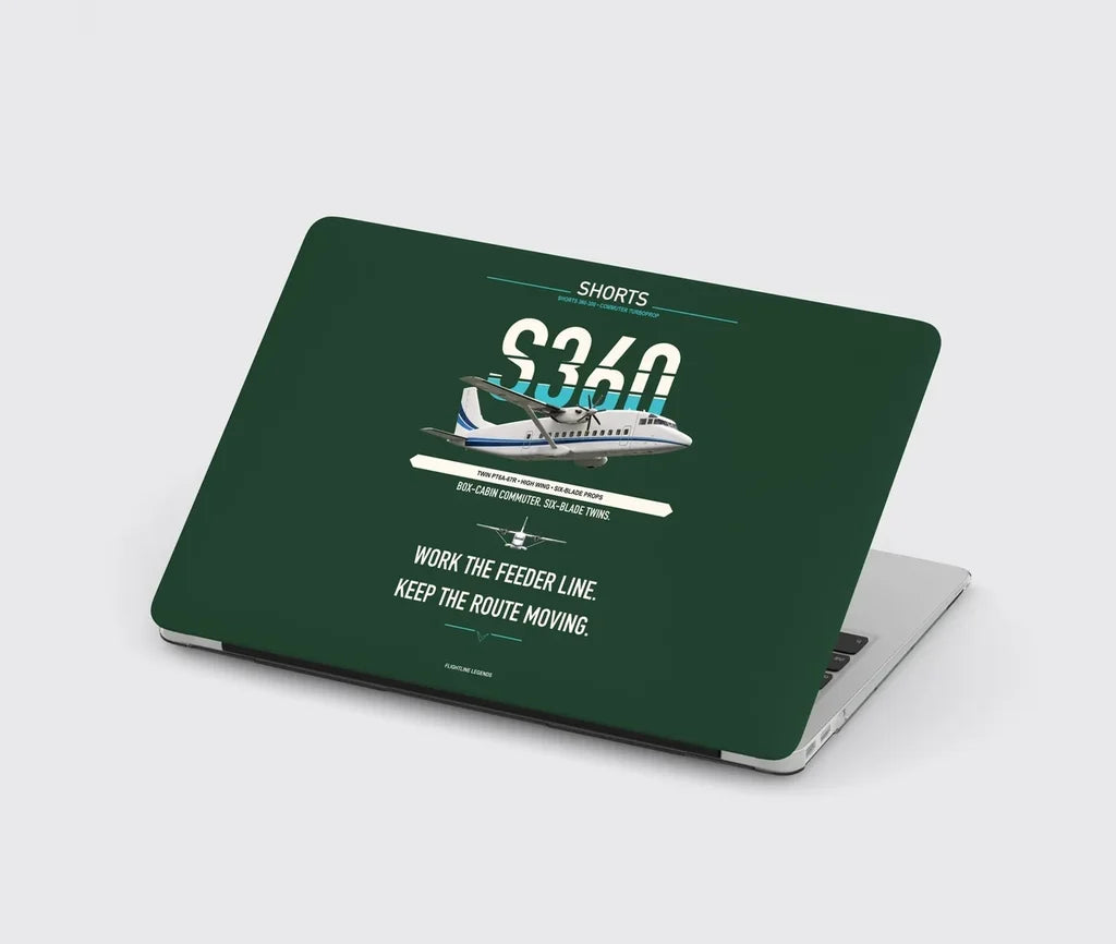 Shorts 360-300 design on dark green MacBook case