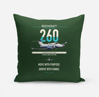 Thumbnail for Beechcraft King Air 260 design on dark green pillow