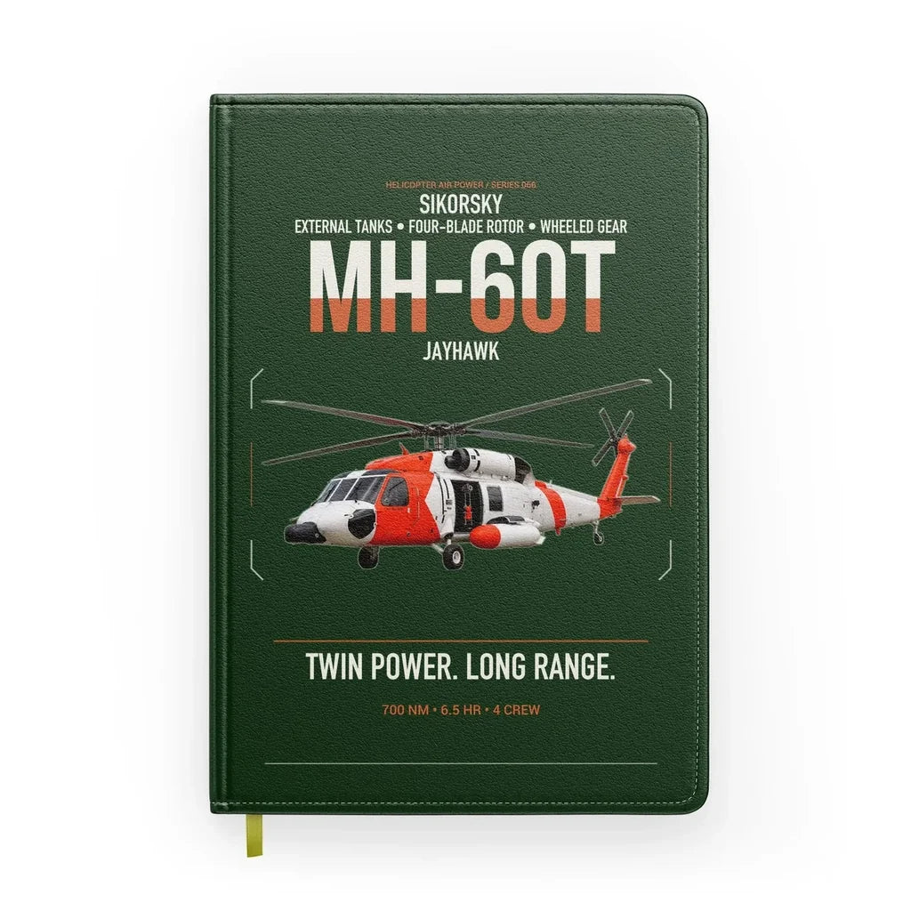 Sikorsky MH-60T Jayhawk design on dark green notebook