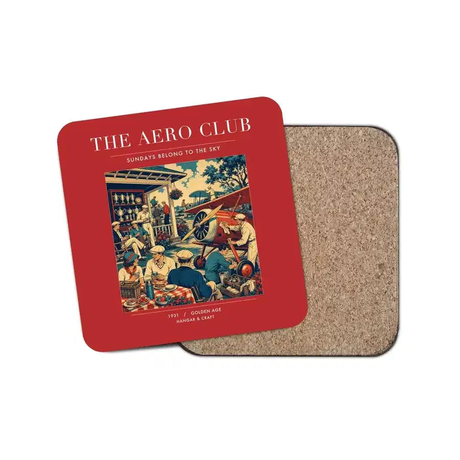 The Aero Club - Designed Coasters design on red 1-piece