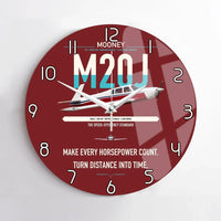 Thumbnail for Mooney M20J 201 design on dark red no frame wall clock