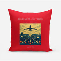 Thumbnail for VINTAGE G4303 - The Runway Light River - Designed Pillows design on red