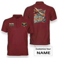 Thumbnail for SIGNAL 567 - Built Small Flown With Big Dreams - Double-Side Polo design on red double side polo with custom name badge