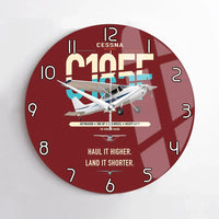 Thumbnail for Cessna A185F Skywagon design on dark red no frame wall clock