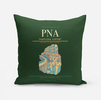 Thumbnail for Pamplona Airport (PNA) design on dark green pillow