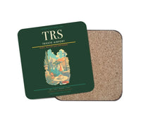 Thumbnail for Trieste Airport (TRS) design on dark green 1 piece coaster