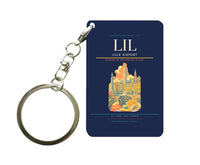 Thumbnail for Lille Airport (LIL) design on navy blue key chain