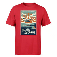 Thumbnail for The Sky Is Calling aviation t-shirt – Red