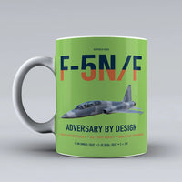 Thumbnail for F-5N F Adversary design on light green ceramic mug, double-side print