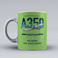 Thumbnail for A350-900 Mug design on light green airbus