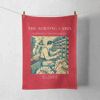 Thumbnail for VINTAGE G4155 - The Sorting Cabin - Designed Towels design on red
