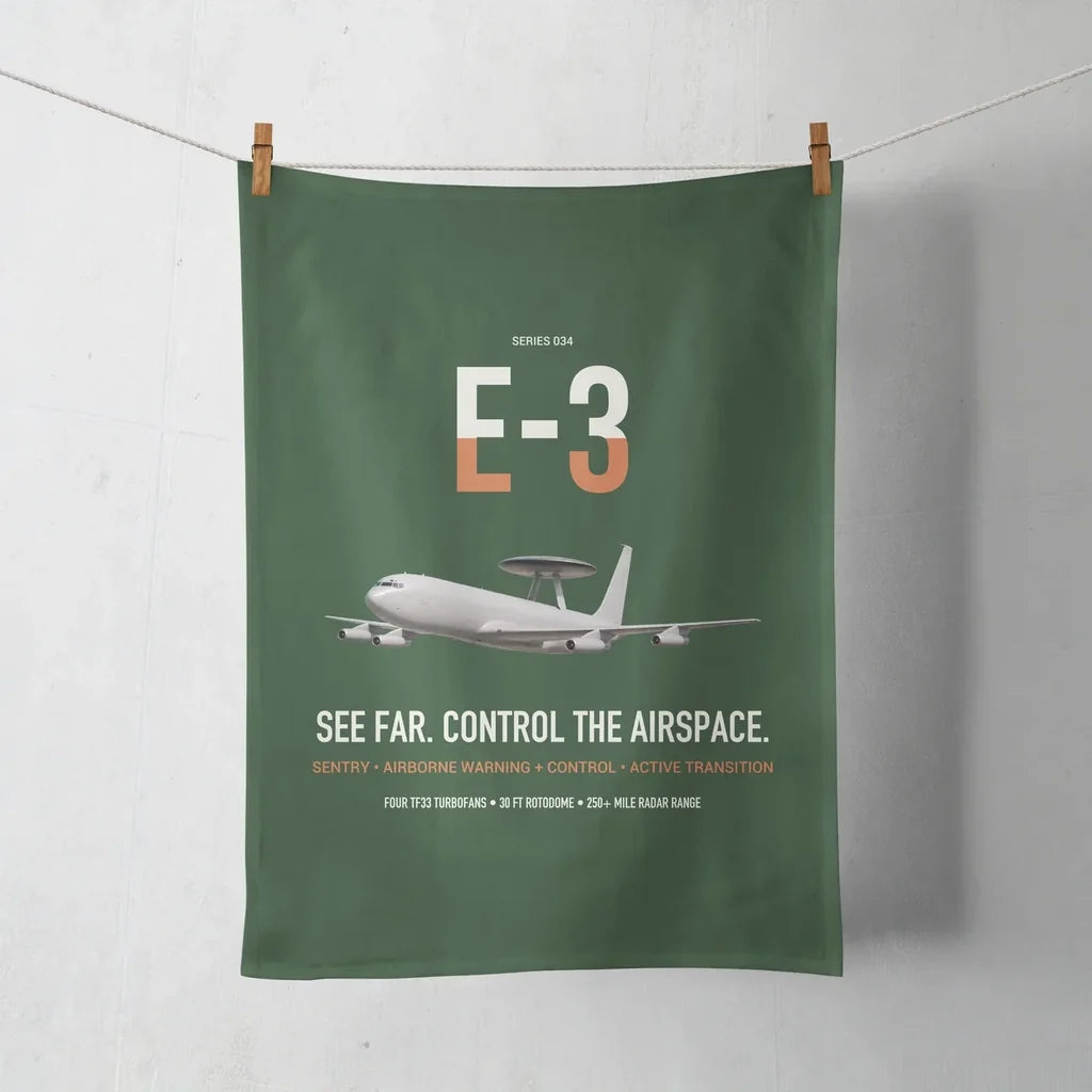 E-3 Sentry AWACS design on dark green towel