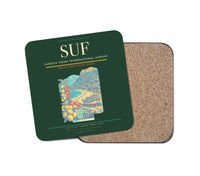 Thumbnail for Lamezia Terme International Airport (SUF) design on dark green 1 piece coaster