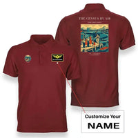 Thumbnail for VINTAGE G4416 - The Census By Air - Double-Side Polo T-Shirt design on red+name