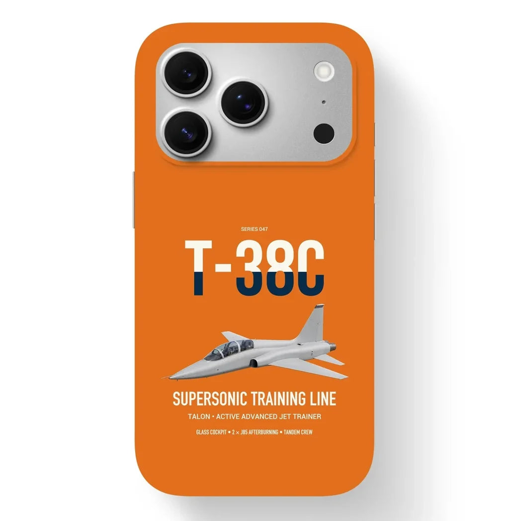 T-38C Talon design on orange magsafe iphone case, for iPhone 17 Pro
