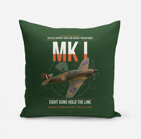 Thumbnail for Hawker Hurricane Mk I design on dark green pillow