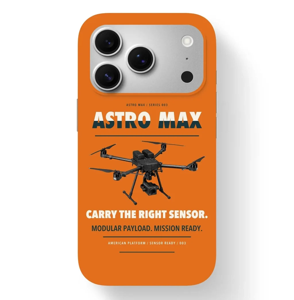 Freefly Astro Max Case design on orange iphone case