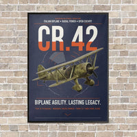 Thumbnail for Fiat CR.42 Falco vertical canvas print - framed - navy blue background