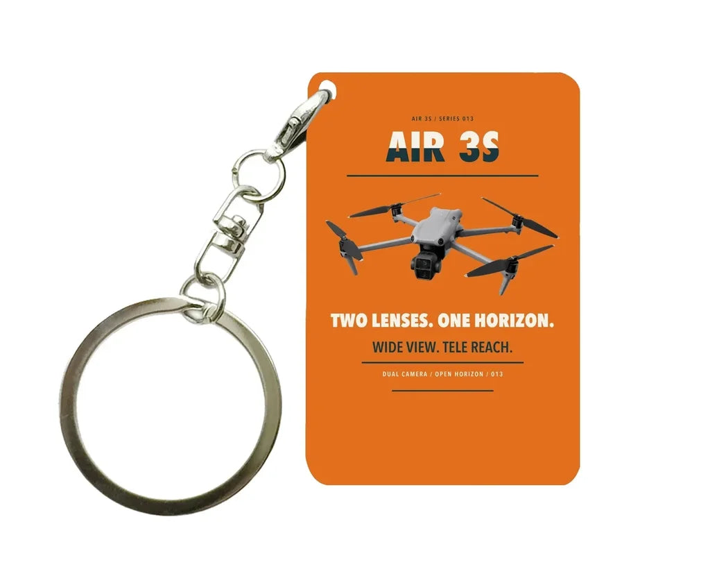 DJI Air 3S Key Chain design on orange key chain