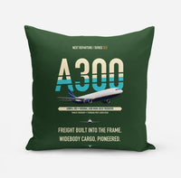 Thumbnail for Airbus A300F4-203 design on dark green pillow
