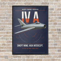 Thumbnail for Dassault Mystère IV A vertical canvas print - framed - navy blue background