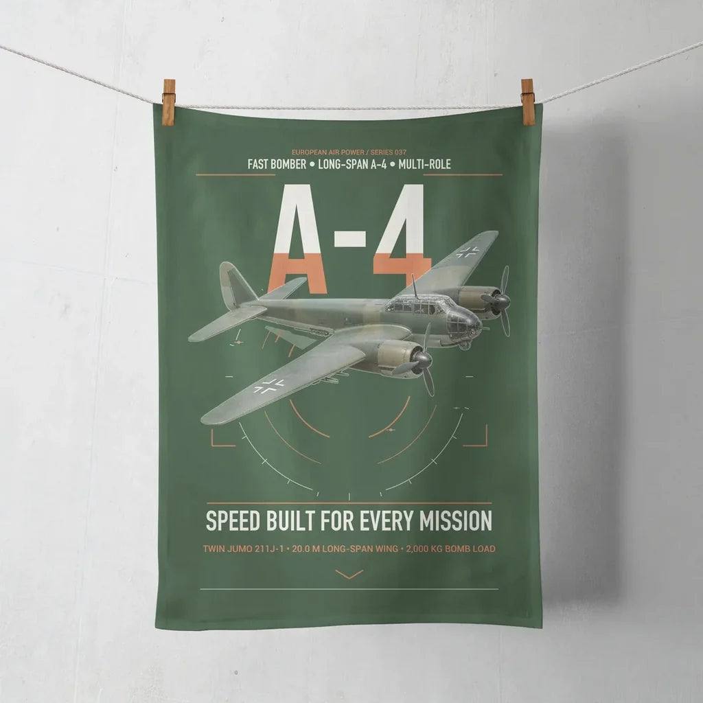 Junkers Ju 88A-4 design on dark green towel