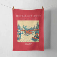 Thumbnail for VINTAGE G4480 - The First Snow Circuit - Designed Towels design on red