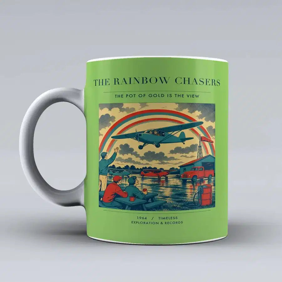 VINTAGE G4432 - The Rainbow Chasers - Ceramic Mug design on lightgreen