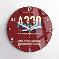Thumbnail for Airbus A330-200 design on dark red no frame wall clock