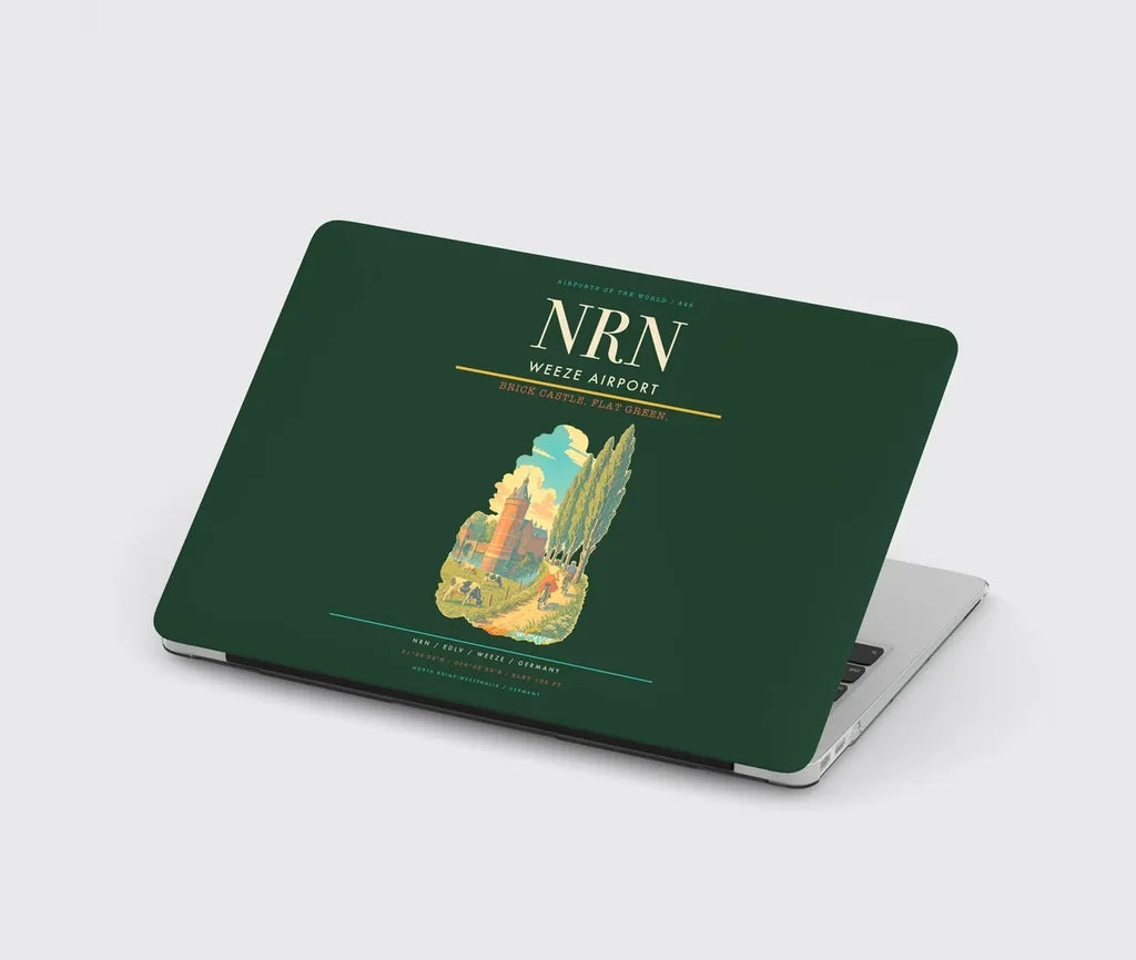 Weeze Airport (NRN) design on dark green MacBook case