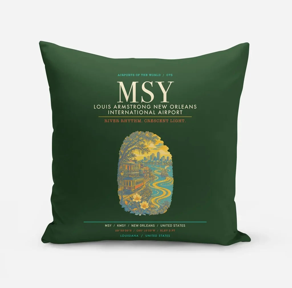 Louis Armstrong New Orleans International Airport MSY - Dark Green