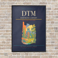 Thumbnail for Dortmund Airport DTM vertical canvas print - framed - navy blue background