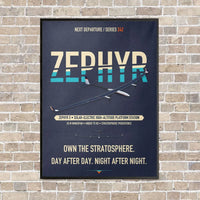 Thumbnail for Airbus Zephyr S vertical canvas print - framed - navy blue background