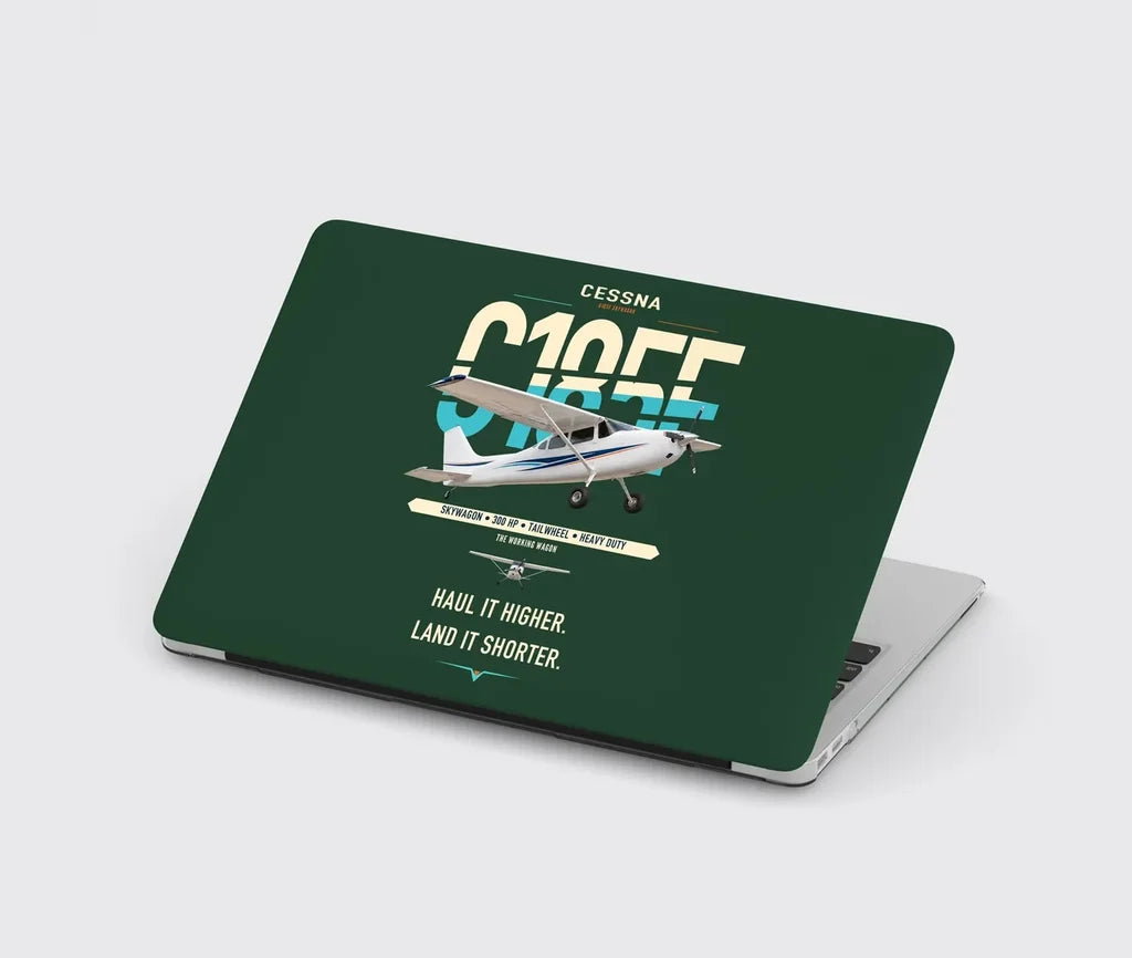 Cessna A185F Skywagon design on dark green MacBook case