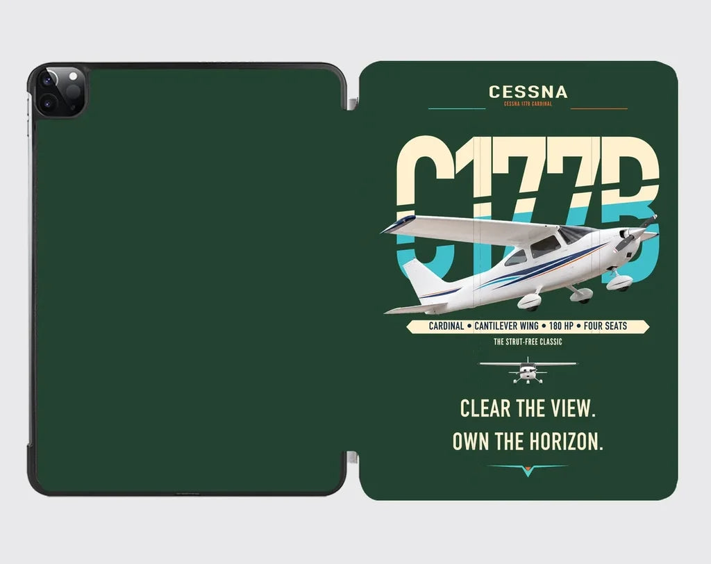 Cessna 177B Cardinal design on dark green ipad tablet case