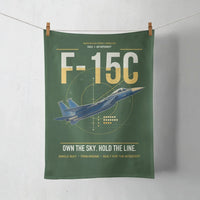 Thumbnail for F-15C Eagle design on dark green towel