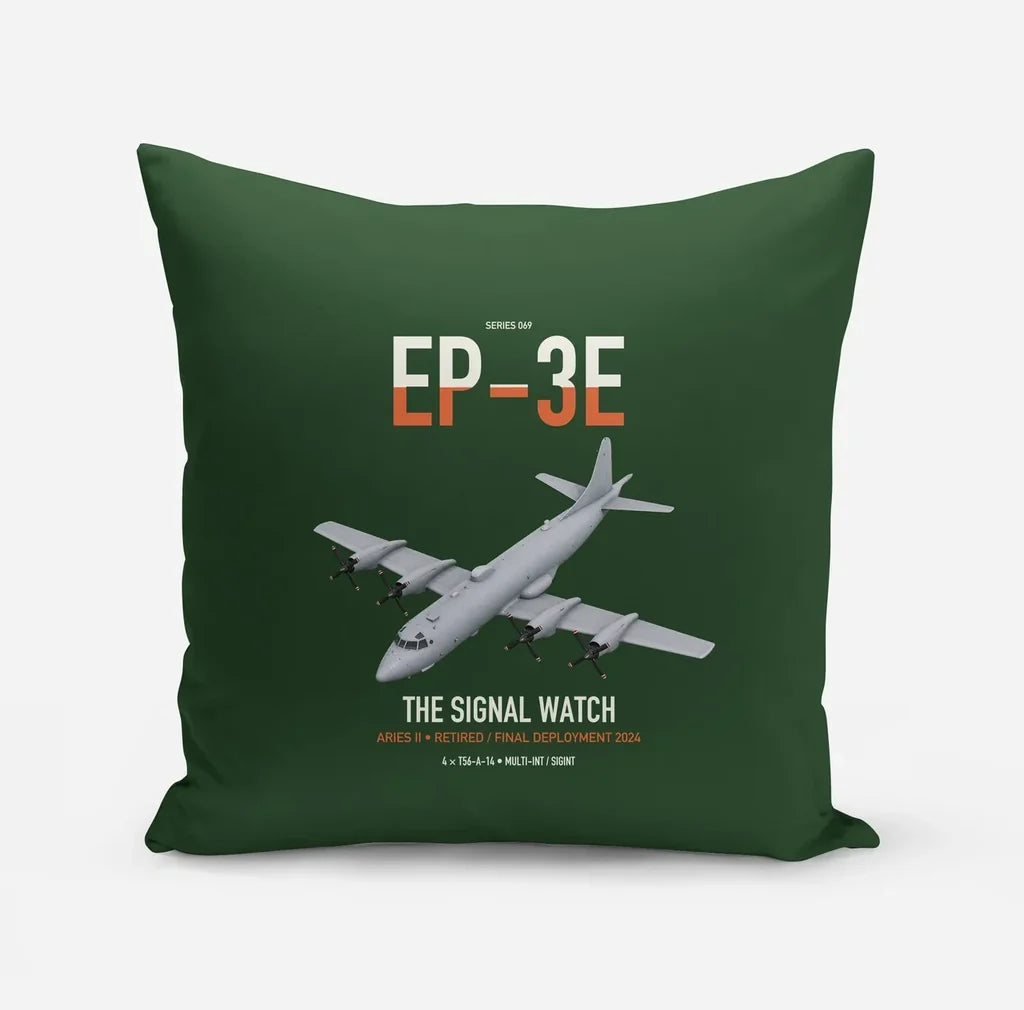 EP-3E ARIES II design on dark green pillow