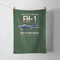 Thumbnail for FH-1 Phantom First Jet Takes the Deck design on dark green towel