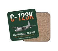 Thumbnail for C-123K Provider design on dark green 1 piece coaster