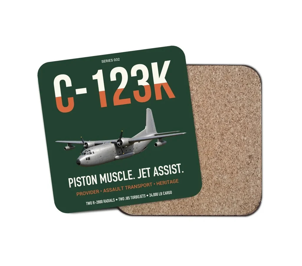 C-123K Provider design on dark green 1 piece coaster