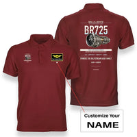 Thumbnail for BR725 design on red polo with custom name badge