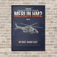 Thumbnail for Leonardo AW101 Merlin HM2 vertical canvas print - framed - navy blue background