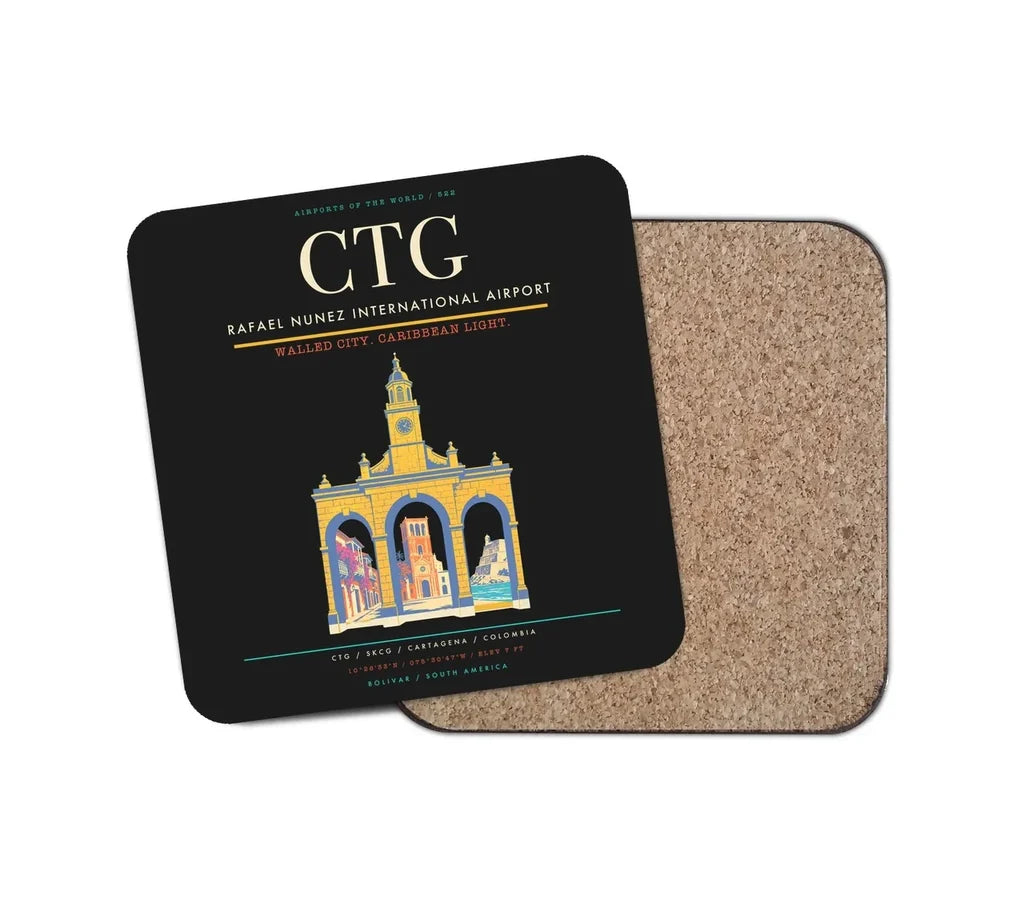 Rafael Nunez International Airport CTG Coaster 1-Piece - Black