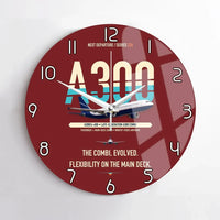 Thumbnail for Airbus A300C4-600 design on dark red no frame wall clock
