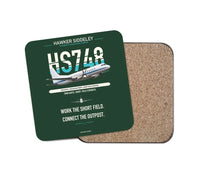 Thumbnail for Hawker Siddeley HS 748 Series 2A design on dark green 1 piece coaster