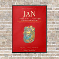 Thumbnail for JacksonMedgar Wiley Evers International Airport JAN - Canvas Framed - Red