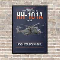 Thumbnail for Leonardo HH-101A Caesar vertical canvas print - framed - navy blue background